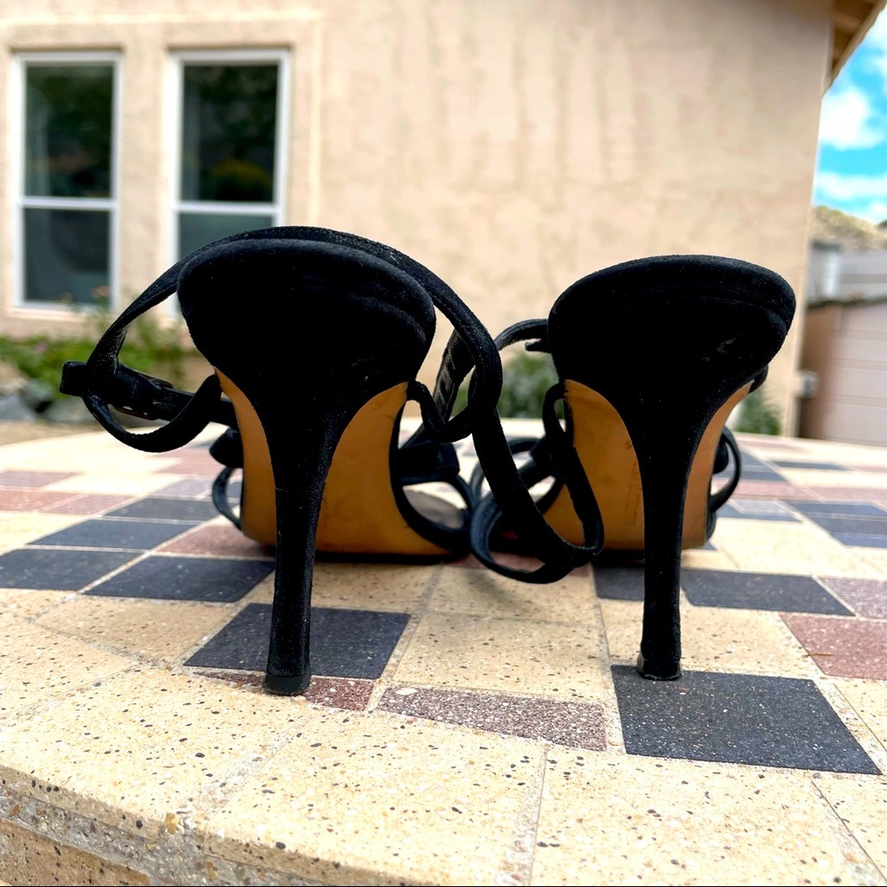 Manolo Blahnik Black Strappy Stiletto Sandals - Picture 9 of 16
